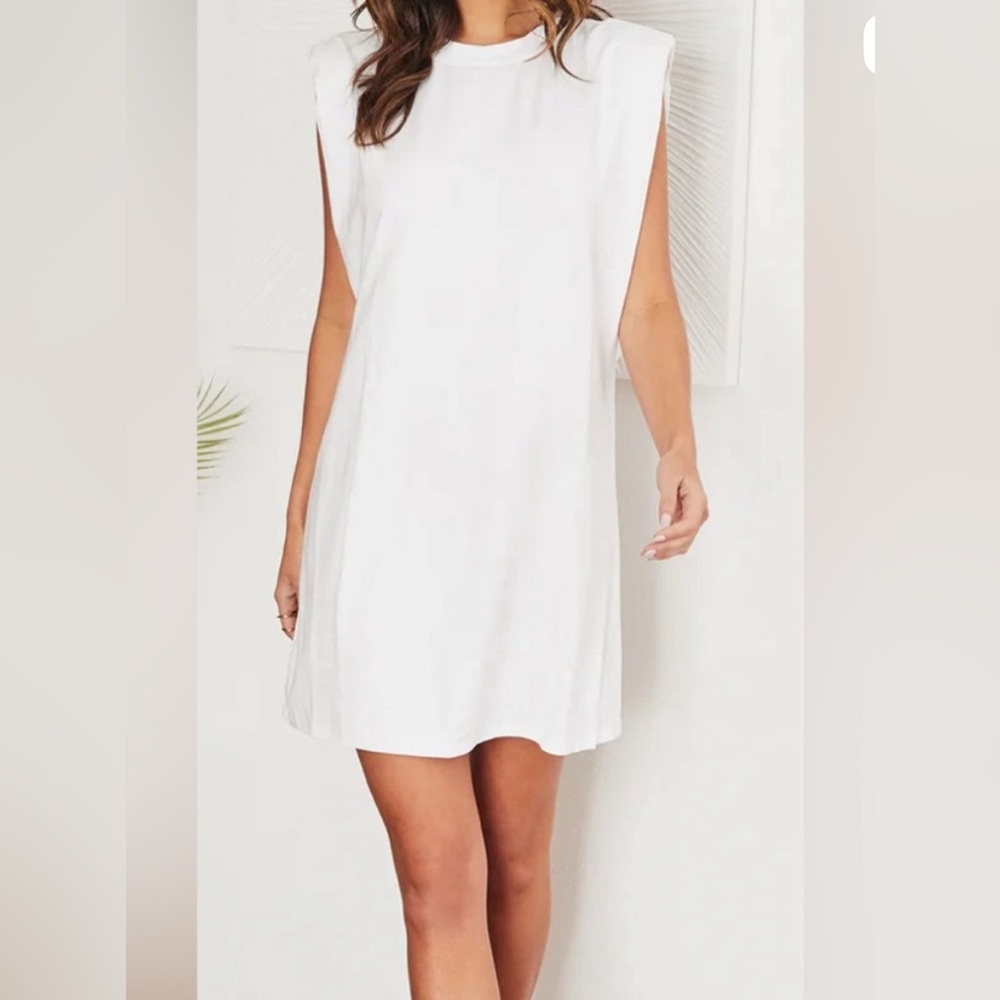 All Saints Classic White Tee Dress (has shoulder pads built in)